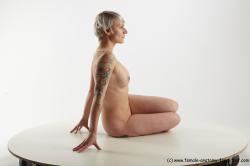 Nude Woman White Sitting poses - ALL Slim short blond Sitting poses - simple Pinup
